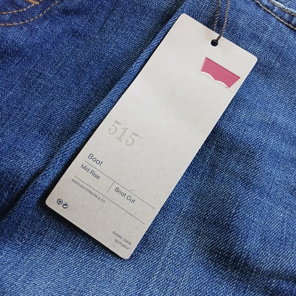 levi's 515 bootcut mid rise jeans y2k 12 vintage denim bling cowgirl western